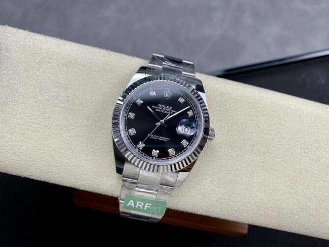 Rolex Datejust 41 Fluted Bezel Black Diamond Dial m126334 0011 Mens Replica Watch