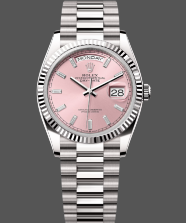 Replica Rolex Day Date 36mm Pink Diamond-Set Dial Fluted Bezel President m128239 0071