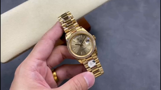 Replica Rolex Day-Date 128348RBR Dark Grey Dial Yellow Gold 36MM Unisex Watch