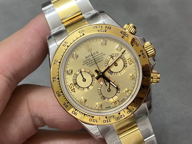 Rolex Cosmograph Daytona 116503 Yellow Gold Champagne Diamond Dial 40MM Mens Replica Watch