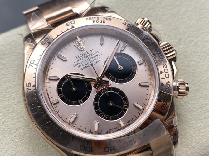 Rolex Daytona 126505 Everose Gold Sundust Panda Dial 40MM Mens Replica Watch