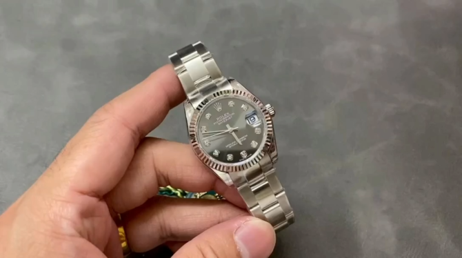 Rolex Datejust 31 Stainless Steel and White Gold Grey Dial M278274 Women's Watch