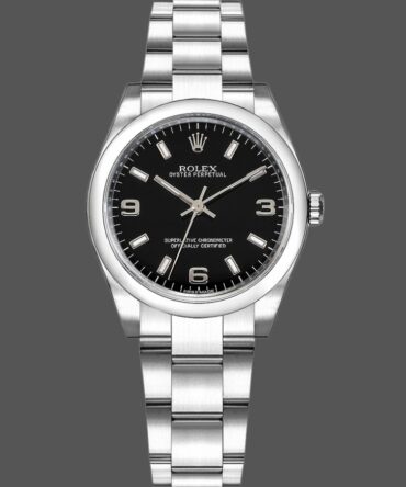 Rolex Oyster Perpetual 177200 Black Arabic Dial Domed Bezel 31mm Lady Replica Watch