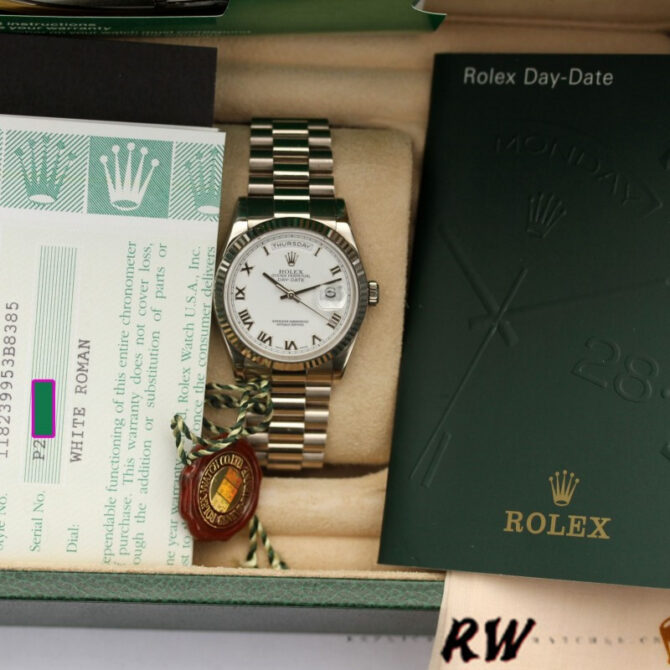 Replica Rolex Day-Date 118239 Roman Numeral White Dial 36mm Unisex Watch