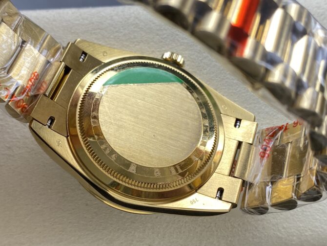 Replica Rolex Day Date 128238-0106 36mm Yellow Gold Fluted Bezel Emoji Puzzle Dial