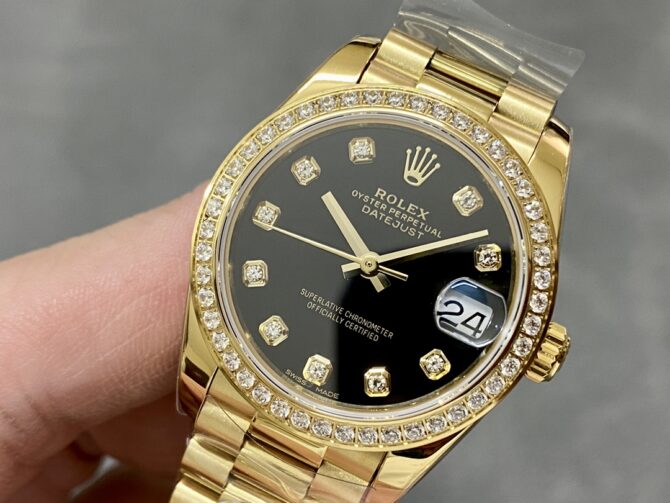 Rolex Datejust 31mm Yellow Gold Black Dial 178288 0011 Ladies Watch