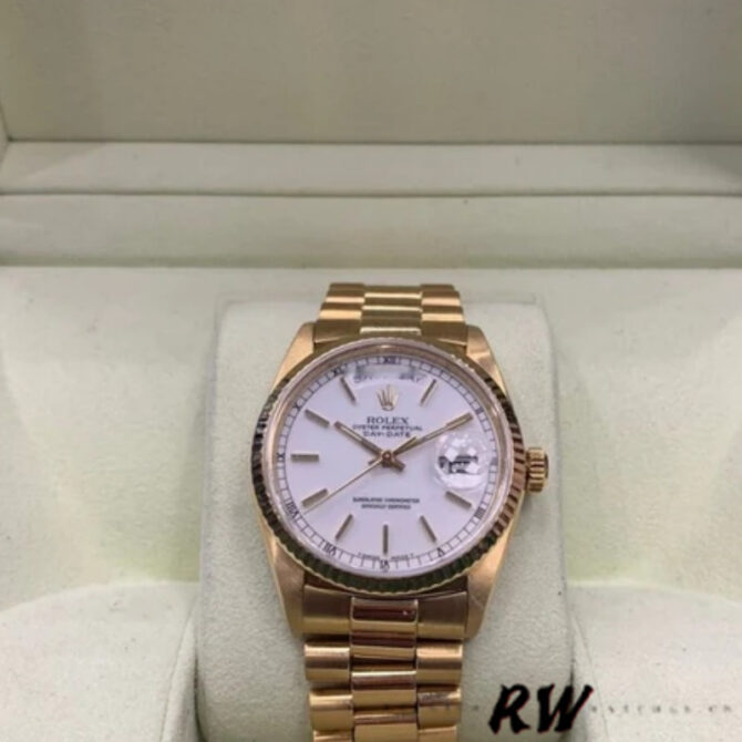 Replica Rolex Day-Date 118235 White Dial 36mm Unisex Watch