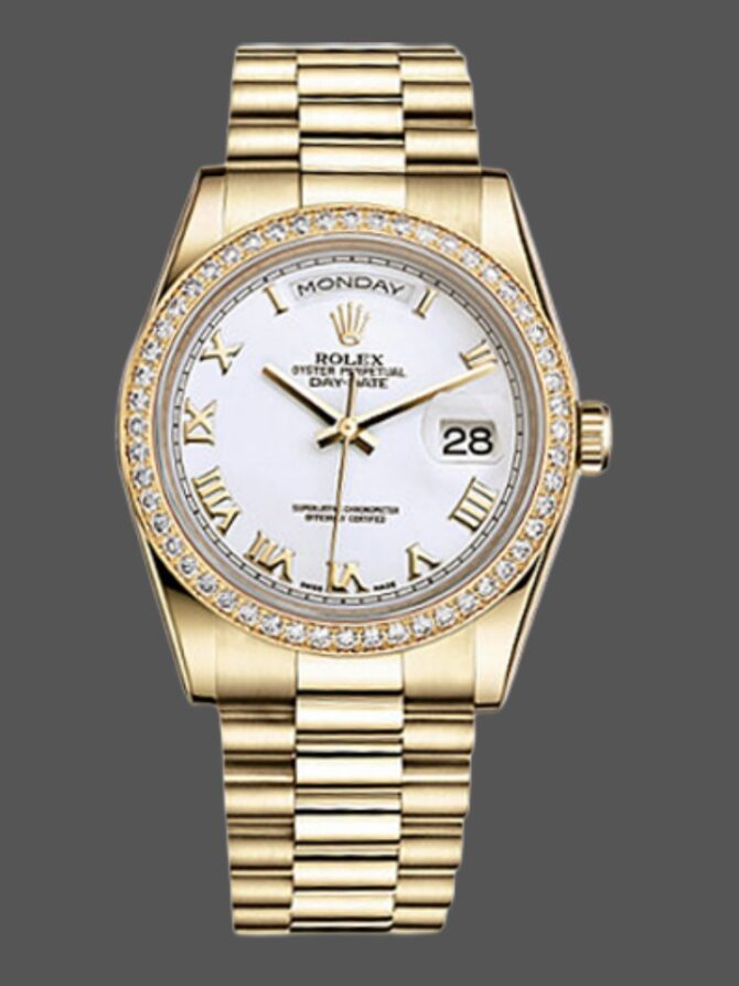 Replica Rolex Day-Date 118388 Black Index Dial 36mm Unisex Watch