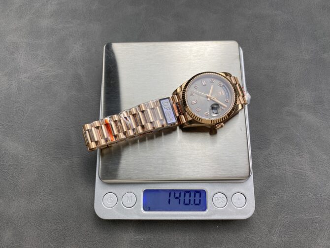 Replica Rolex Day Date Rose Gold Slate Diamond Dial President Bracelet M128235 0050