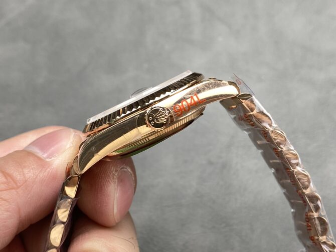 Replica Rolex Day Date Rose Gold Slate Diamond Dial President Bracelet M128235 0050