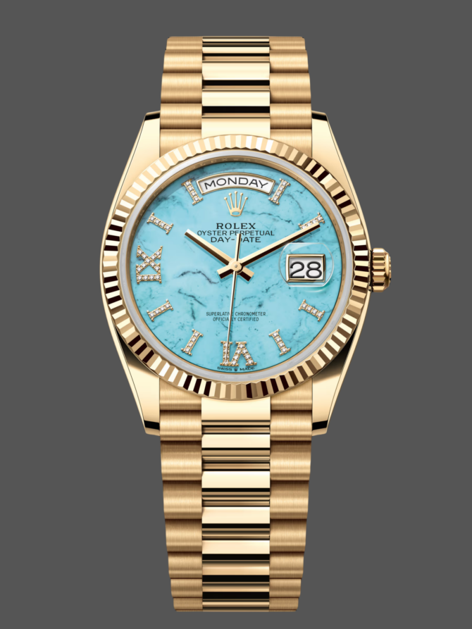 Replica Rolex Day-Date m128235 0009 Everose Gold Pink Rose Dial 36MM Unisex Watch