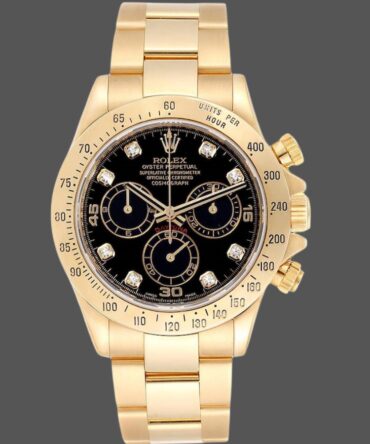 Rolex Cosmograph Daytona 116528 Black Diamond Dial 40MM Mens Replica Watch
