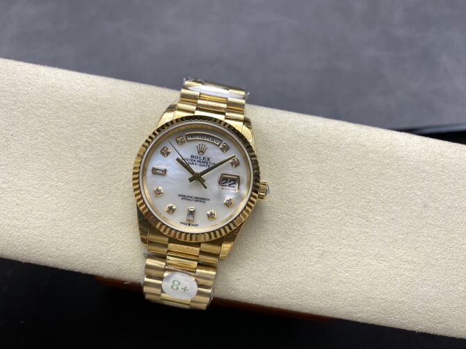 Replica Rolex Day Date 36mm Yellow Gold 128238 0011 MOP Diamond