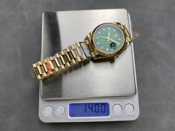 Replica Rolex Day Date 36 Yellow Gold Automatic Green Diamond Dial M128238 0130