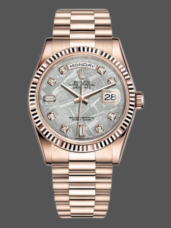 Replica Rolex Day-Date 118235 MOP Black Dial 36mm Unisex Watch