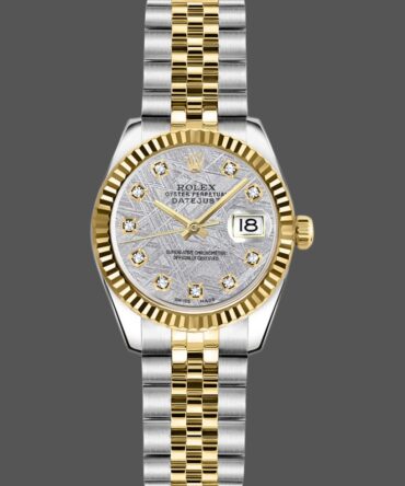Rolex Datejust 179173 Meteorite Grey Diamond Dial Fluted Bezel 26MM Lady Replica Watch