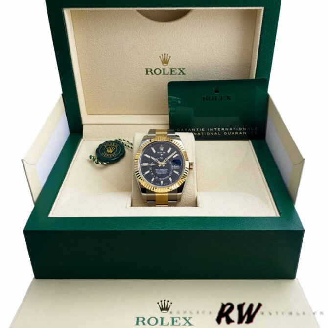 Rolex Sky-Dweller 326933 Black Dial Stainless Steel 42MM Mens Replica Watch