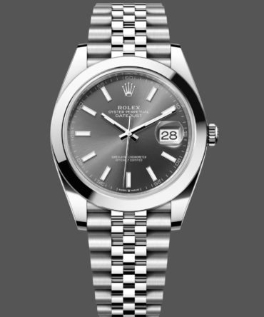 Rolex Datejust 41 Stainless Steel Grey Dial Jubilee Band M126300 0008 Men's Watch