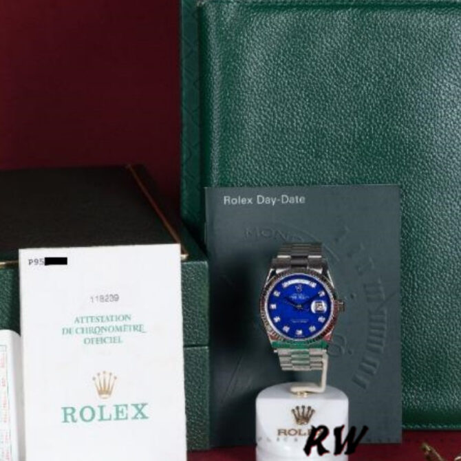Replica Rolex Day-Date 118235 MOP Black Dial 36mm Unisex Watch