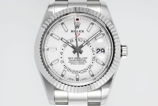 Rolex Sky-Dweller 326934 Stainless Steel White Dial 42MM Replica Watch