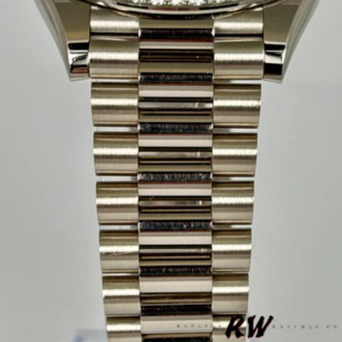 Replica Rolex Day-Date 228349RBR Black Dial Diamond Bezel 40mm Mens Watch