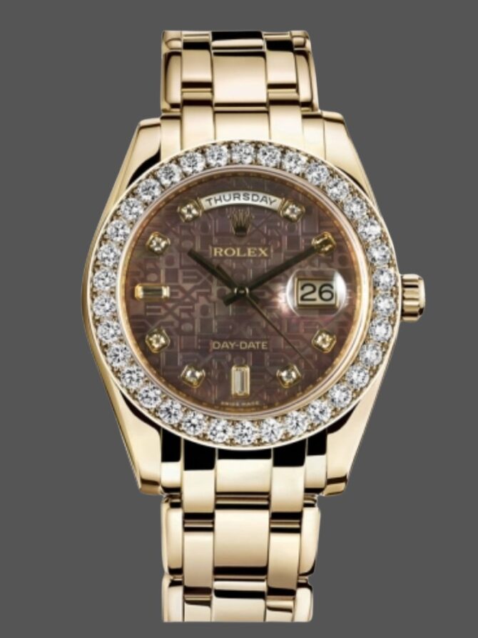 Replica Rolex Day-Date 18948 Dark MOP Diamond Jubilee Dial 39MM Mens Watch