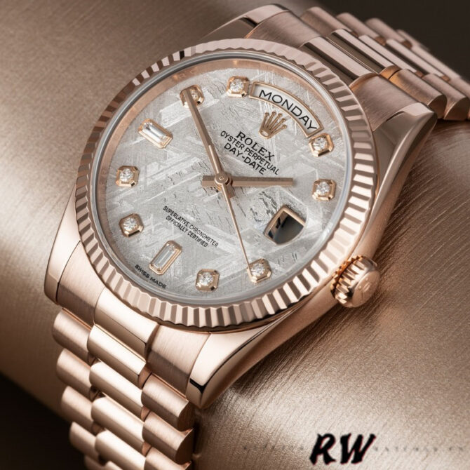 Replica Rolex Day-Date 118235 MOP Black Dial 36mm Unisex Watch