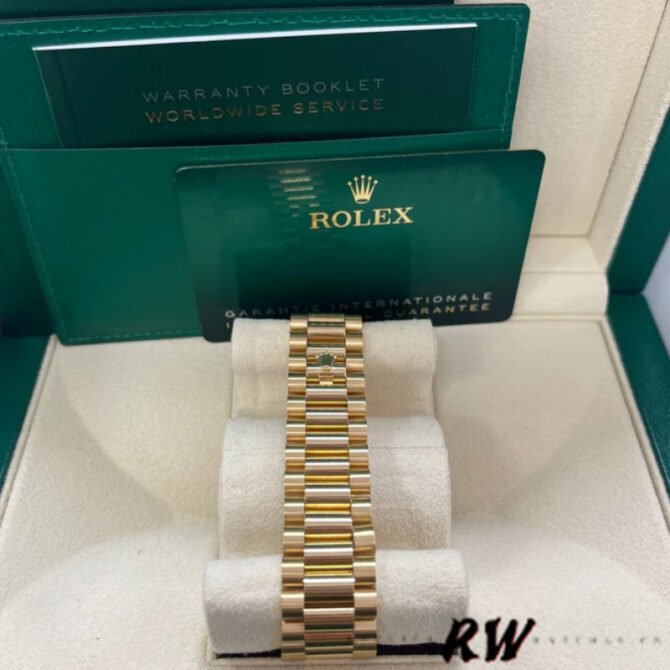 Replica Rolex Day-Date 228238 Black Diamond Dial Fluted Bezel 40mm Mens Watch