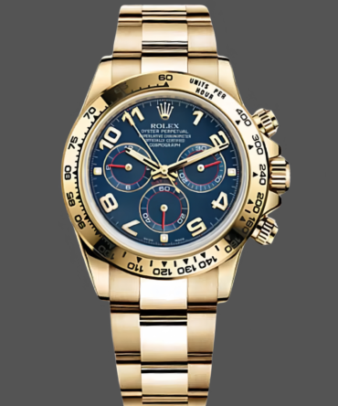 Rolex Daytona 116528 Yellow Gold Blue Racing Dial 40mm Mens Replica Watch