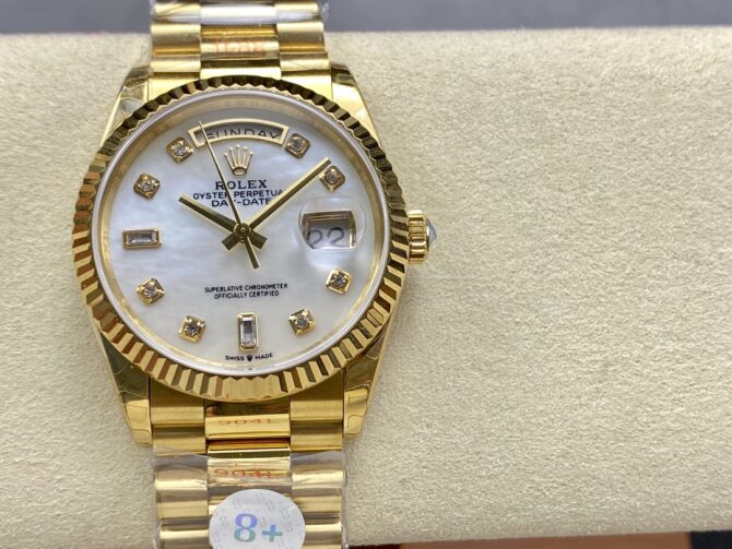 Replica Rolex Day Date 36mm Yellow Gold 128238 0011 MOP Diamond