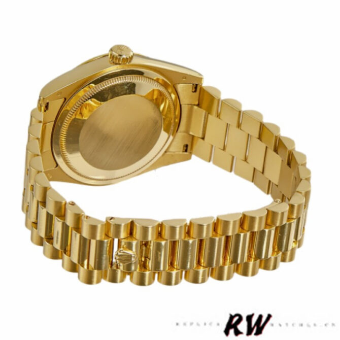 Replica Rolex Day-Date 118338 Champagne Roman Dial Diamond Bezel 36MM Unisex Watch