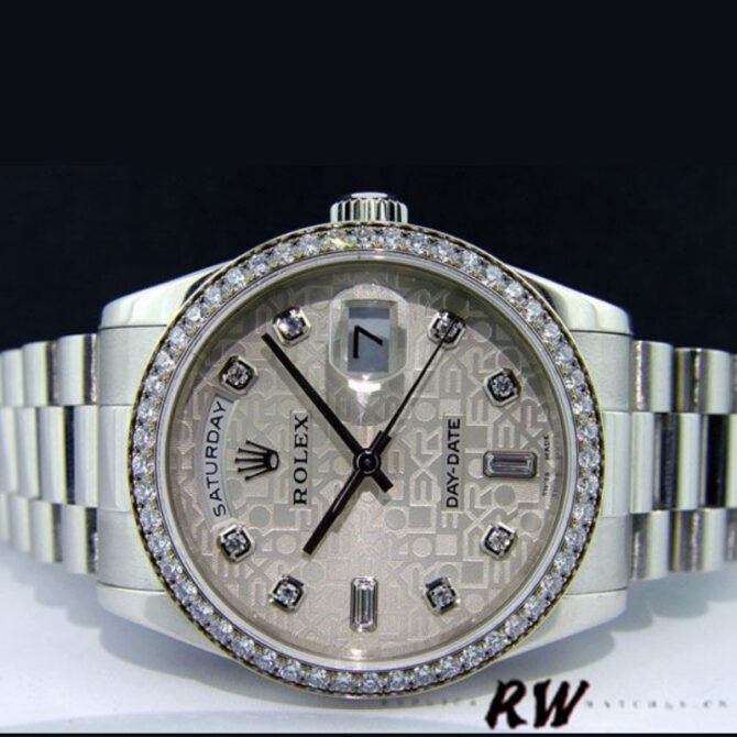 Replica Rolex Day-Date 118239 Rhodium Roman Dial 36mm Unisex Watch