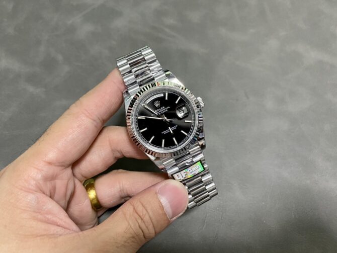 Replica Rolex Day Date 40 Platinum Black Dial M228236 0003 Men's Watch