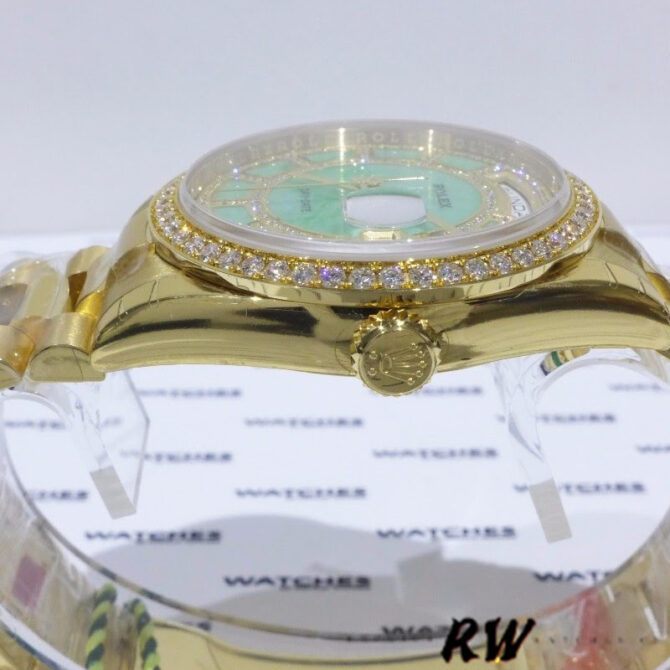 Replica Rolex Day-Date 118348 Silver Diamond Dial 36mm Unisex Watch