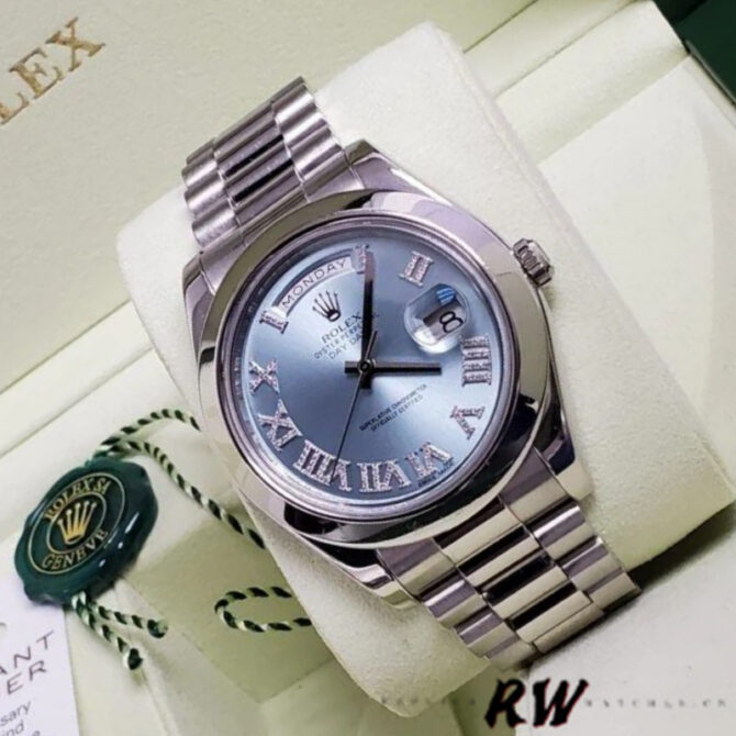 Replica Rolex Day-Date 218348 Wave Black Dial 41MM Mens Watch