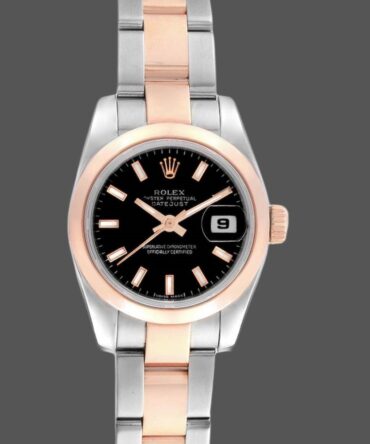 Rolex Datejust 179161 Stainless Steel and Everose Gold Black Index Dial 26MM Lady Replica Watch