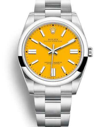 Replica Rolex Oyster Perpetual Lady 41mm Yellow Dial 124300