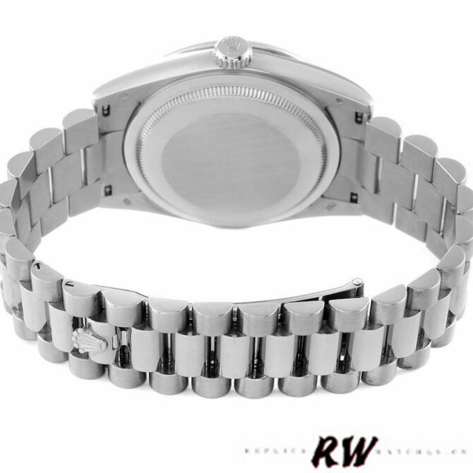 Replica Rolex Day-Date 118389 Diamond Bezel MOP White Dial 36MM Unisex Watch