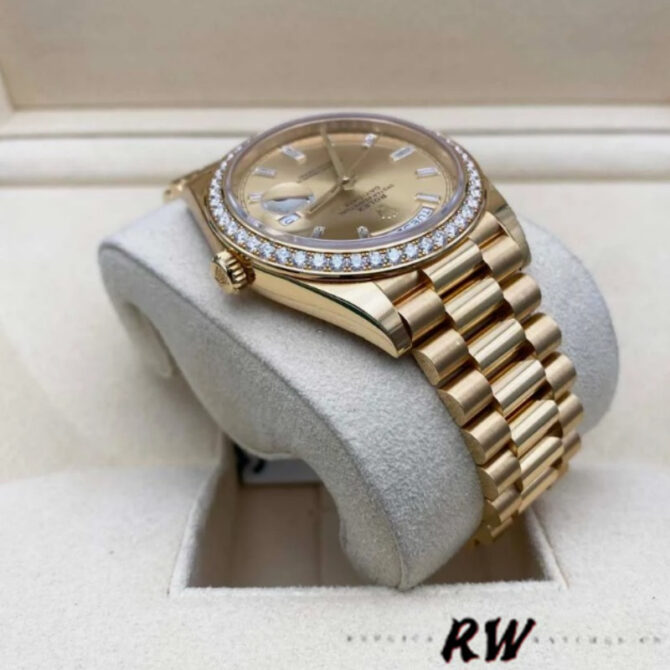 Replica Rolex Day-Date 128348RBR Dark Grey Dial Yellow Gold 36MM Unisex Watch