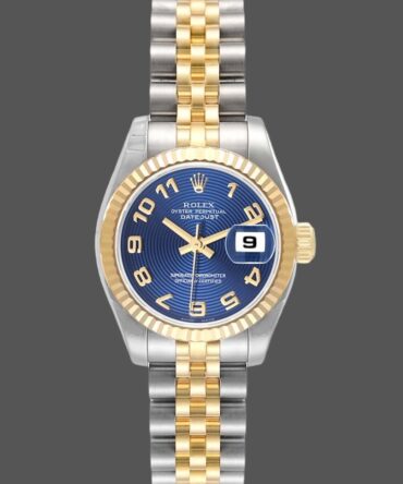 Rolex Datejust 179173 Concentric Circle Blue Dial Fluted Bezel 26MM Lady Replica Watch