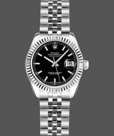 Rolex Datejust 179174 Black Index Dial Fluted Bezel 26MM Lady Replica Watch