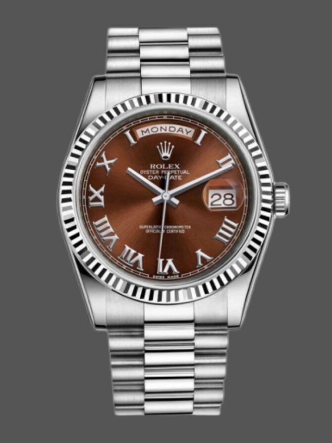 Replica Rolex Day-Date 118239 Chocolate Brown Dial 36mm Unisex Watch
