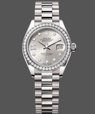 Rolex Datejust 28mm White Gold Silver Diamond President 279139rbr 0003 Women's Watch