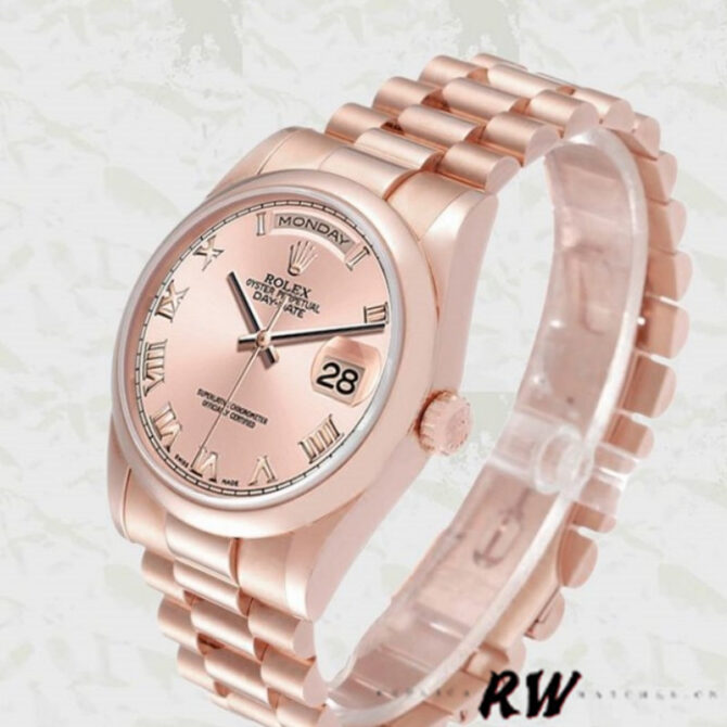 Replica Rolex Day-Date 118209 White Gold Silver Diamond Dial Automatic 36mm Unisex Watch