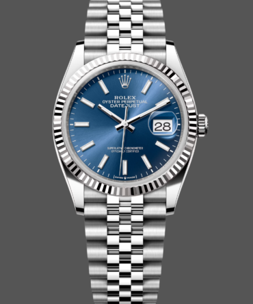 Rolex Datejust 126234 Blue Index Dial Fluted Bezel 36MM Unisex Replica Watch