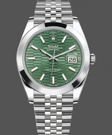Rolex Datejust 41 Mint Green Dial with Smooth Bezel 126300 Men's Watch