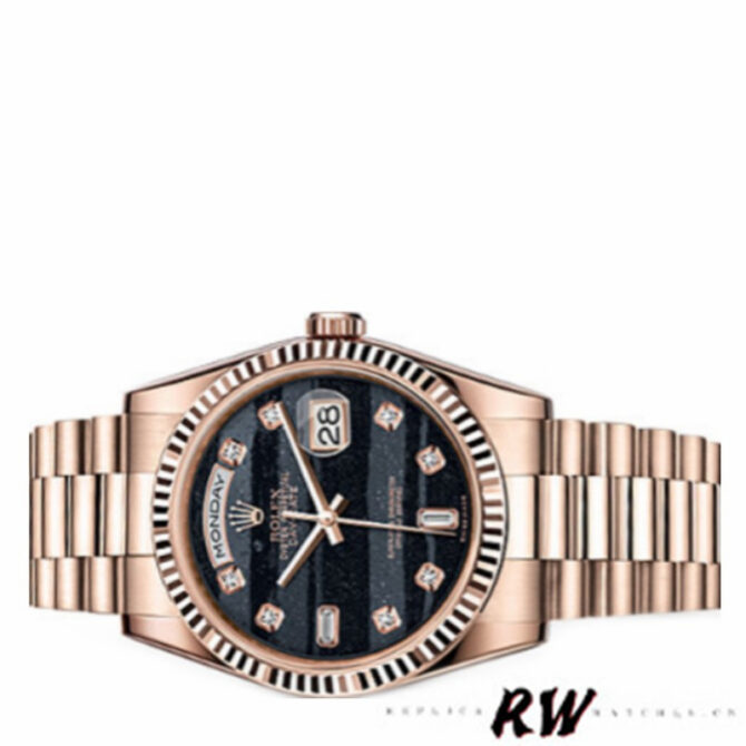 Replica Rolex Day-Date 118235 MOP Black Dial 36mm Unisex Watch