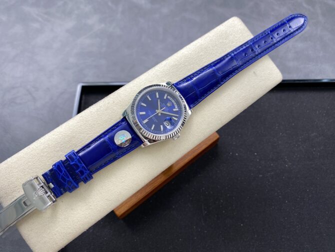 Replica Rolex Day Date 36mm White Gold Fluted Bezel 118139 0004 Blue Index