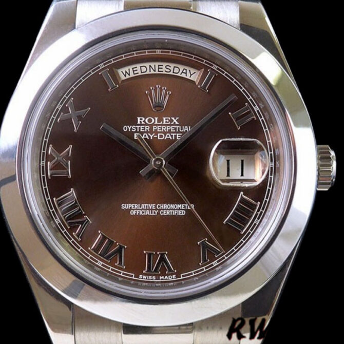 Replica Rolex Day-Date 118209 White Gold Chocolate Brown Dial 36mm Unisex Watch