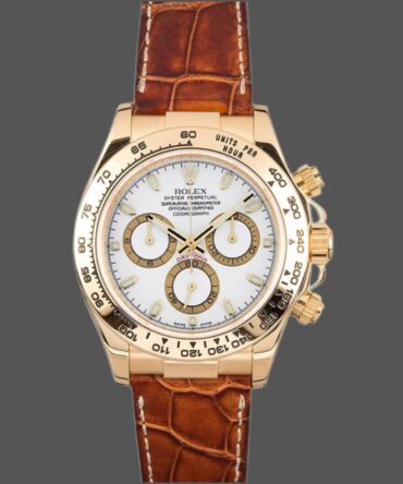 Rolex Daytona 116518 Yellow Gold Automatic White Dial 40mm Mens Replica Watch